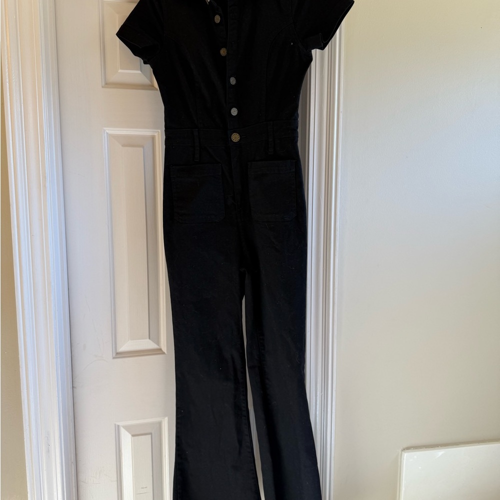 Black Button-Up Jumpsuit